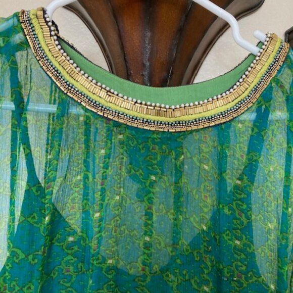 Green chiffon sleeveless maxi. - Picture 6 of 6